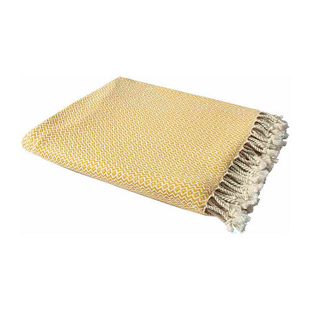 Lr Home Charle Diamond Reversible Throw, One Size, Yellow