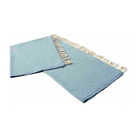 Lr Home Charle Diamond Reversible Throw, One Size, Blue