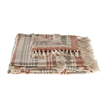 Lr Home Sarra Stripe Throw, One Size, Beige