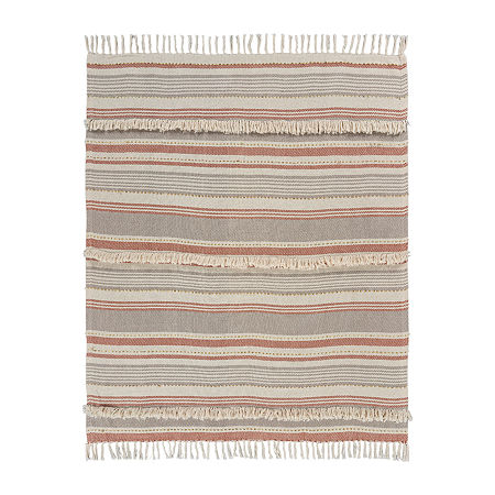 Lr Home Sarra Stripe Throw, One Size, Beige