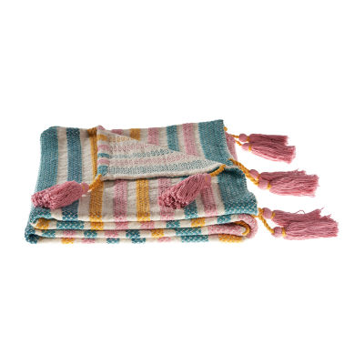 Lr Home Angel Stripe Washable Reversible Throw