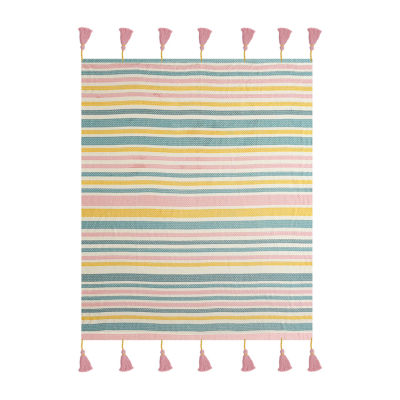 Lr Home Angel Stripe Washable Reversible Throw
