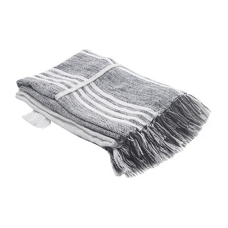 Lr Home Cameron Stripe Throw, One Size, Gray