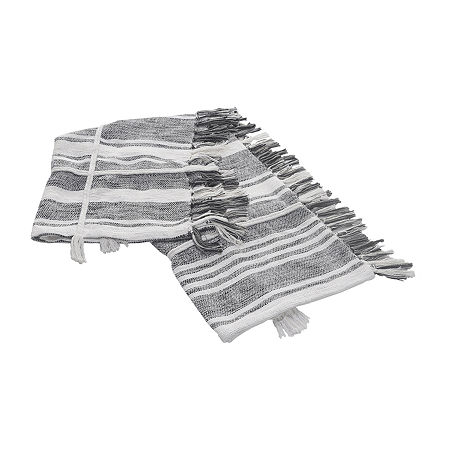 Lr Home Cameron Stripe Throw, One Size, Gray