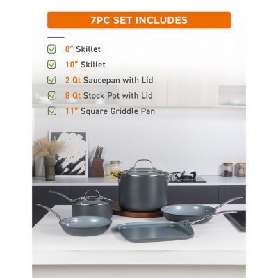 Commercial Chef 7-pc. Aluminum Non-Stick Cookware Set