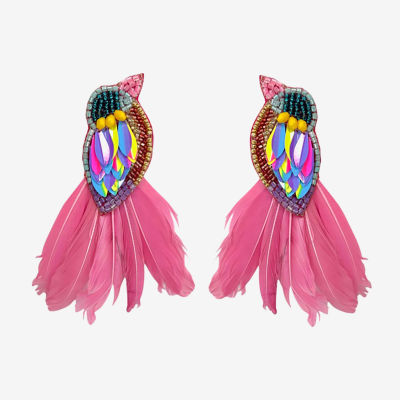 Bijoux Bar Feather Bird Drop Earrings