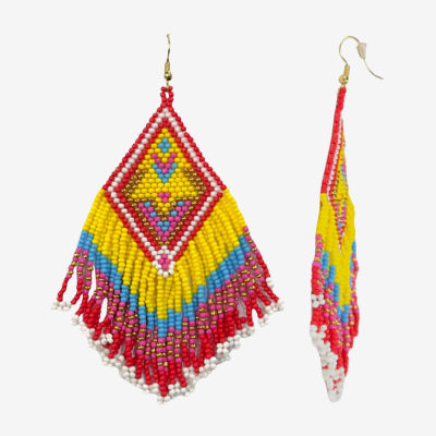 Bijoux Bar Beaded Fringe Drop Earrings