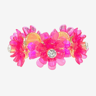 Bijoux Bar Crystal Flower Stretch Bracelet