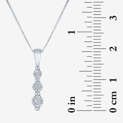 Diamond Accent (S12-I1/G-H) Womens Diamond Accent Lab Grown White Diamond 10K White Gold 18 Inch Pendant Necklace