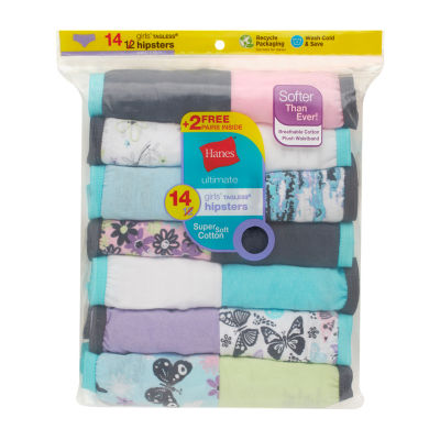 Hanes Bonus Pack Little & Big Girls 14-Pack Hipster Panty
