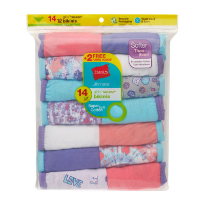 Hanes Little & Big Girls 12+2 Bonus Pack Hipster Panty