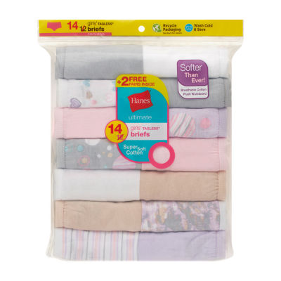 Hanes Bonus Pack Little & Big Kid Girls 14 Pack Briefs Gubb4b
