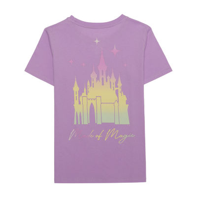 Disney Collection Little & Big Girls Crew Neck Short Sleeve Princess Graphic T-Shirt