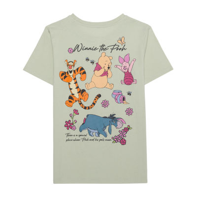 Disney Collection Little & Big Girls Crew Neck Short Sleeve Winnie The Pooh Graphic T-Shirt