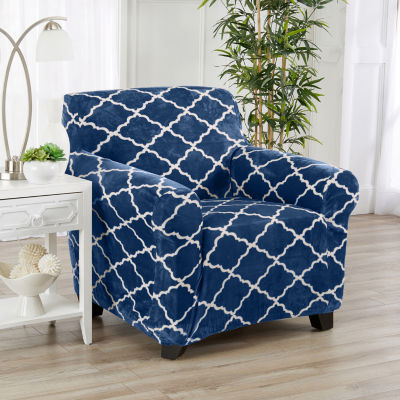 Linery Stretch Velvet Plush Chair Slipcover