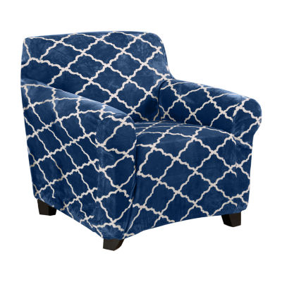 Linery Stretch Velvet Plush Chair Slipcover