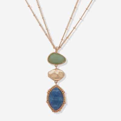 a.n.a Gold Tone Linear Womens 32 Inch Pendant Necklaces