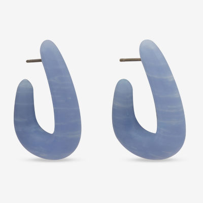 a.n.a Blue 28.4mm Triangle Hoop Earrings