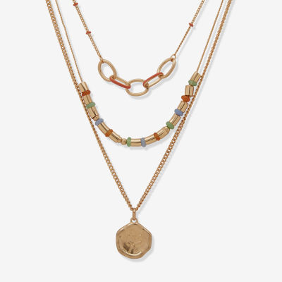 a.n.a Gold Tone Gold Tone 17 Inch Strand Necklace