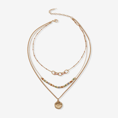 a.n.a Gold Tone Gold Tone 17 Inch Strand Necklace