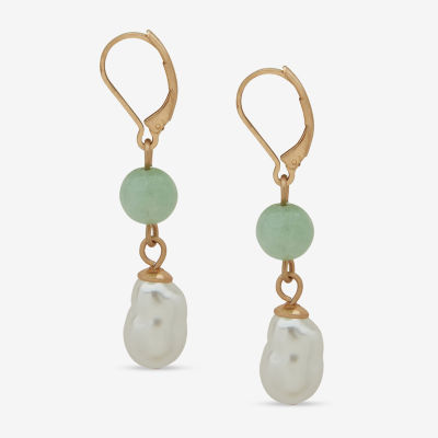 a.n.a Gold Tone Bead Simulated Pearl Drop Earrings
