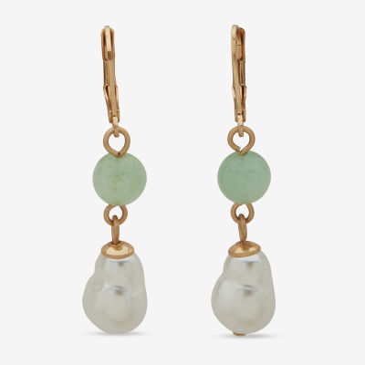 a.n.a Gold Tone Bead Simulated Pearl Drop Earrings