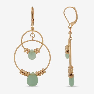a.n.a Gold Tone Beaded Orbital Drop Earrings