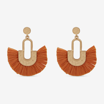 a.n.a Gold Tone Fan Drop Earrings