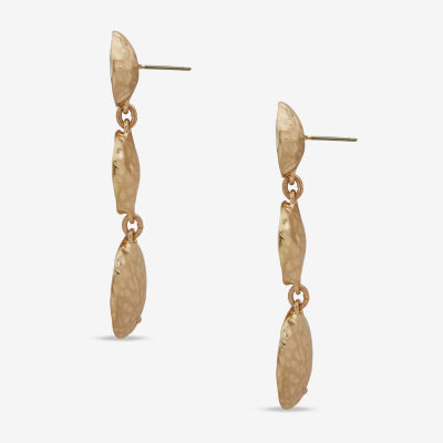 a.n.a Two Tone Hammered Drop Earrings