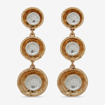 a.n.a Two Tone Hammered Drop Earrings