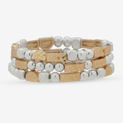 a.n.a Two Tone Hammered Womens 3-pc. Bracelet Set
