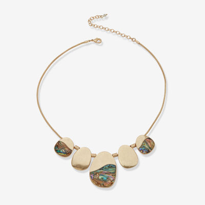 a.n.a Gold Tone Womens Gold Tone 16 Inch Collar Necklace