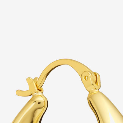 Silver Reflections Womens 14K Gold Over Brass 31.4mm Hoop Earrings