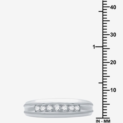 I Said Yes (H-I / I1) Mens 1/4 CT. T.W. Lab Grown White Diamond 14K Two Tone Gold Over Silver Wedding Band