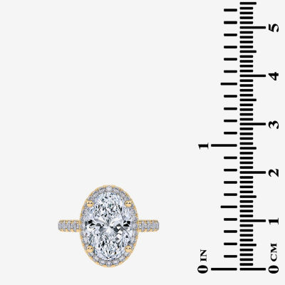 (G-H / Vs2-Si1) Womens 5 CT. T.W. Lab Grown White Diamond 14K White Gold Side Stone Halo Engagement Ring