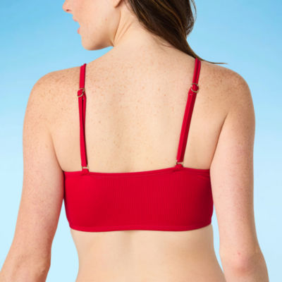 Decree Womens Neon Textured Juniors Bralette Bikini Swimsuit Top