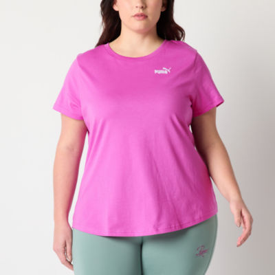 PUMA Womens Plus Crew Neck Short Sleeve Active T-Shirt