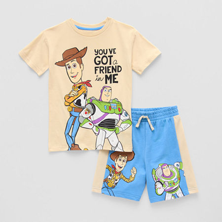 Disney Collection Little & Big Boys 2-pc. Toy Story Short Set, 4, Beige