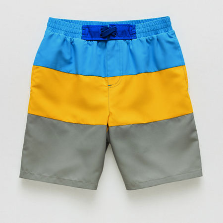 Thereabouts Little & Big Boys Color Block At The Knee Board Shorts, Xl (18-20) Husky, Blue