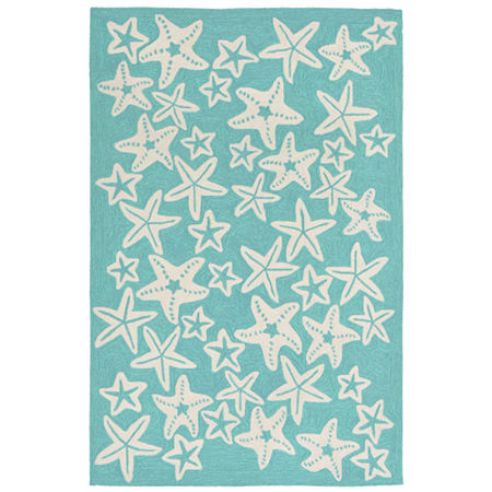 Liora Manne Capri Starfish Indoor/Outdoor Runner Rug, One Size, Blue