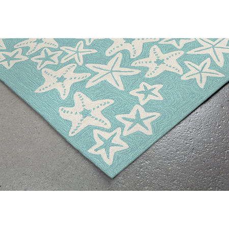 Liora Manne Capri Starfish Indoor/Outdoor Runner Rug, One Size, Blue