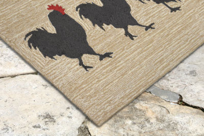 Liora Manne Frontporch Roosters Indoor/Outdoor Runner Rug