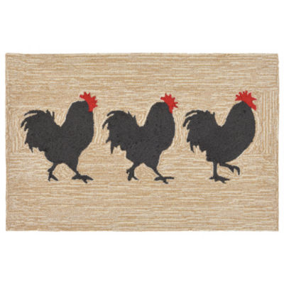 Liora Manne Frontporch Roosters Indoor/Outdoor Runner Rug