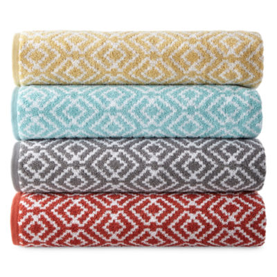 JCPenney Home Phoenix Yarn Dyed Bath Towels