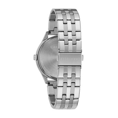 Caravelle Designed By Bulova Mens Silver Tone Stainless Steel Bracelet Watch 43b151