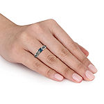 Womens 3/4 CT. T.W. Genuine Blue Diamond 10K Gold Round Engagement Ring