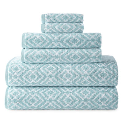 JCPenney Home Phoenix Yarn Dyed Bath Towels