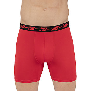 New Balance, Underwear & Socks, New Balance Mens Mesh 5 Nofly Boxer Brief  4 In Pack Black Blue Red Size M
