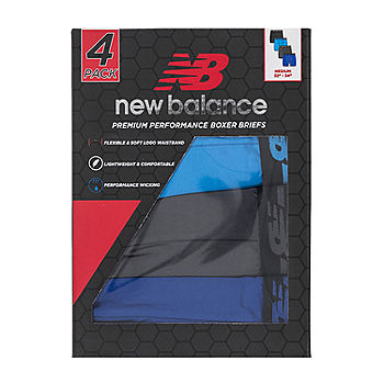 New Balance Mens 4 Pack Boxer Briefs, Color: Gray Blue Black - JCPenney