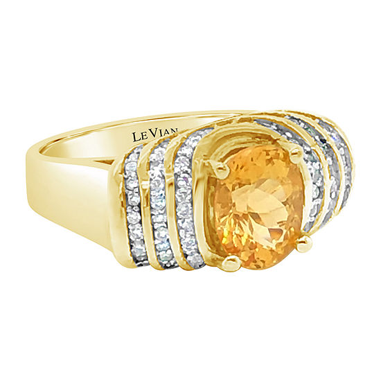 LIMITED QUANTITIES! Le Vian Grand Sample Sale™ Ring featuring Imperial Topaz Vanilla Diamonds® set in 14K Honey Gold™